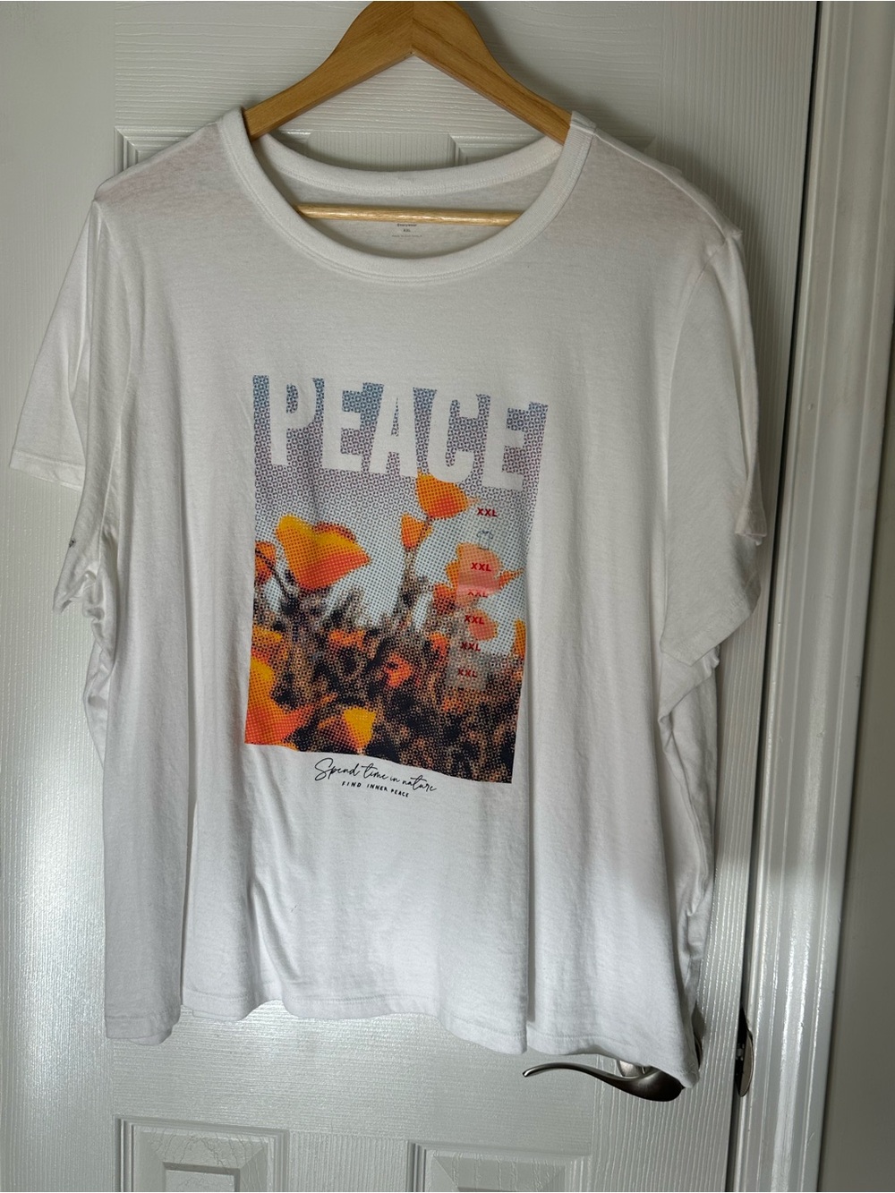 Old Navy White Graphic Tee with Orange Floral Print